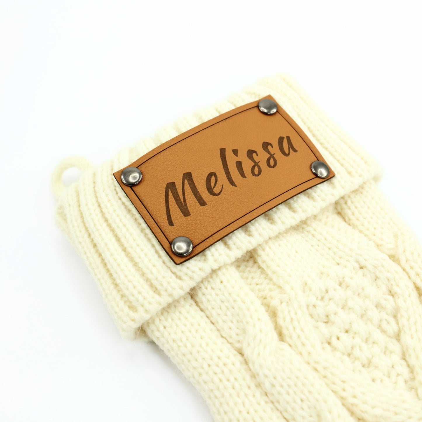 Personalized Christmas Stocking with Custom Name on PU Tag