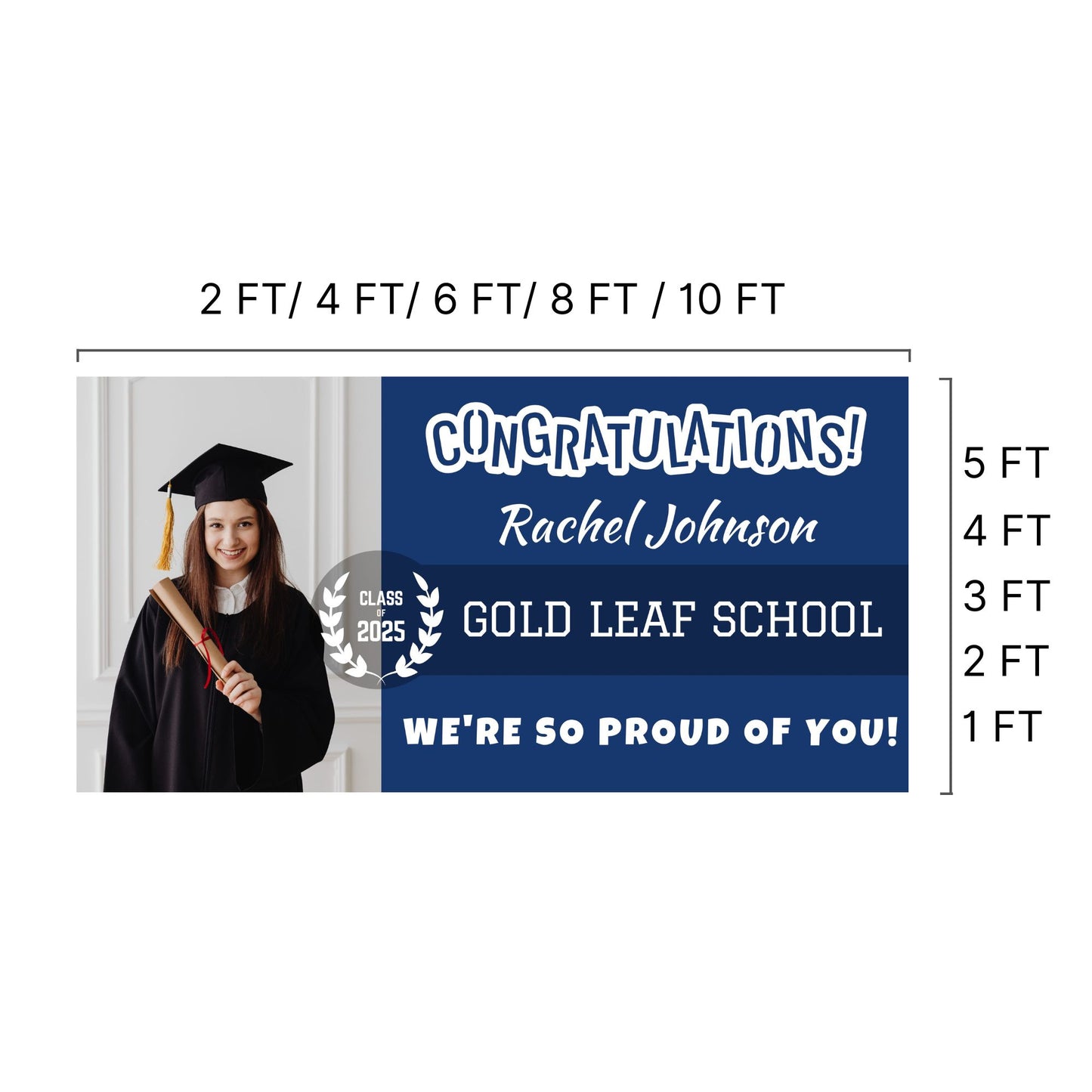 Personalized Graduation Banners with Name and School for 2025 Grads