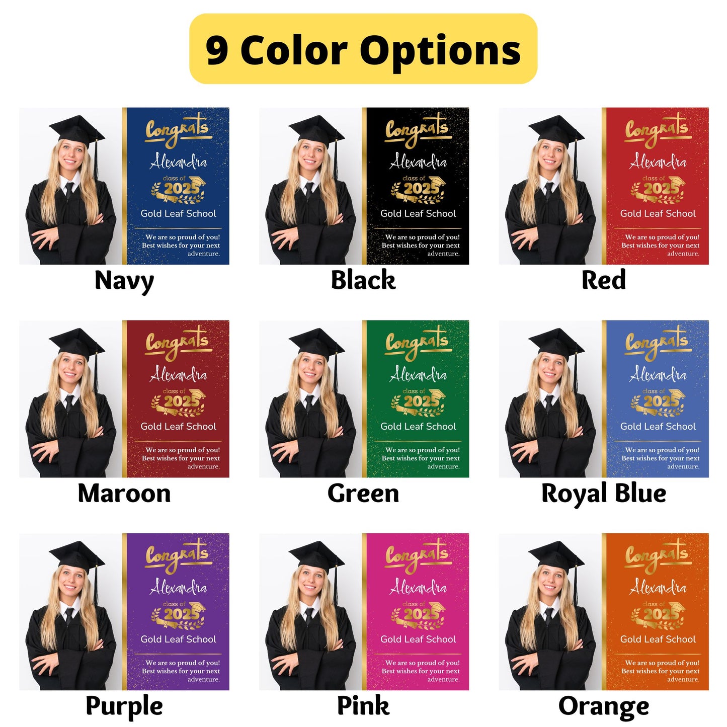 Personalized Graduation Yard Sign With Photo and Grad's Name