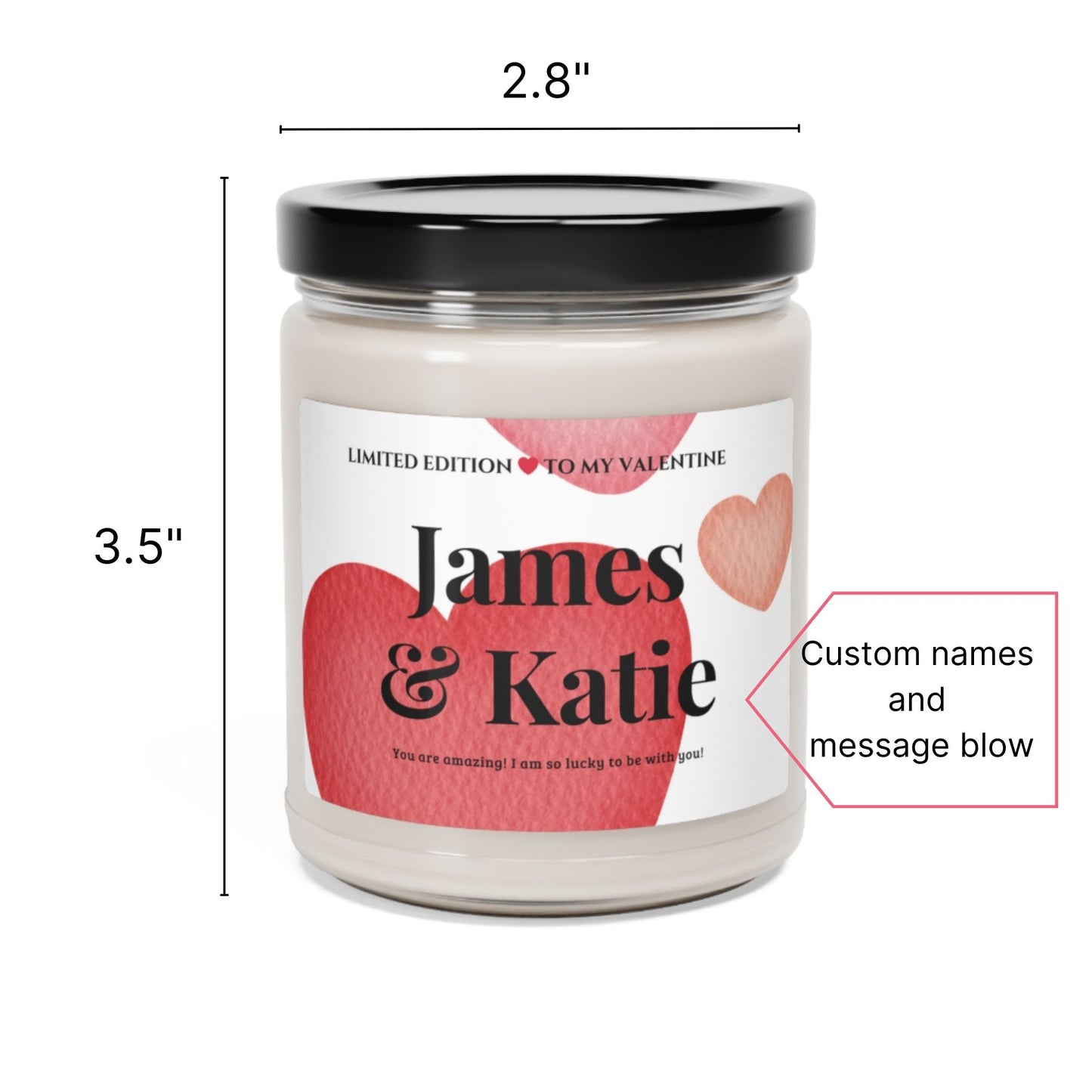 Personalized Scented Jar Candle with Photo and Text Custom Gift (for Valentine's)