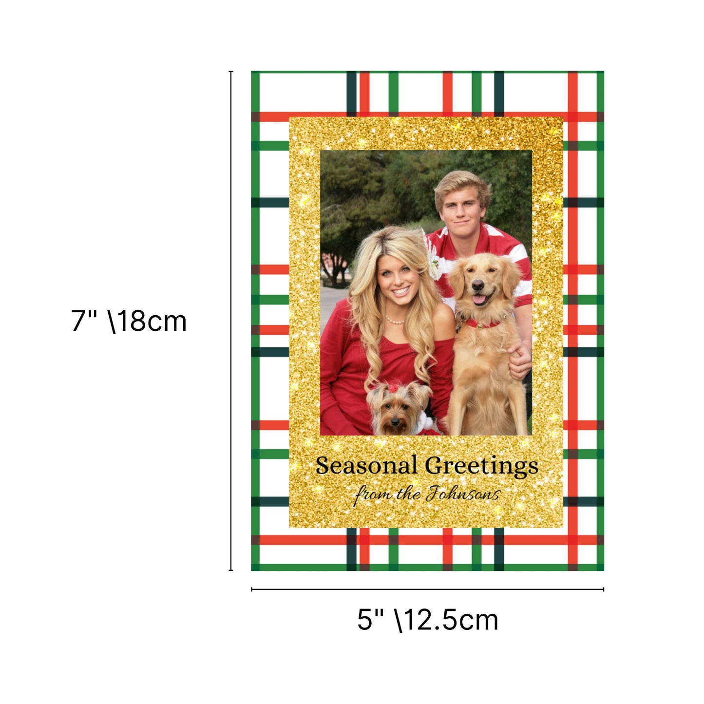 Personalized Christmas Cards with Photo & Custom Greeting Words