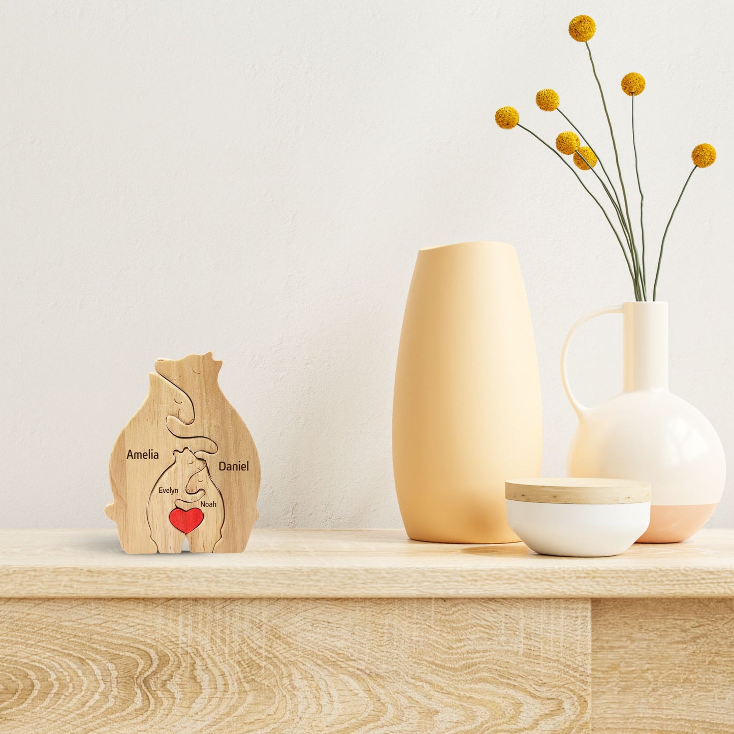 Custom wooden puzzle bears