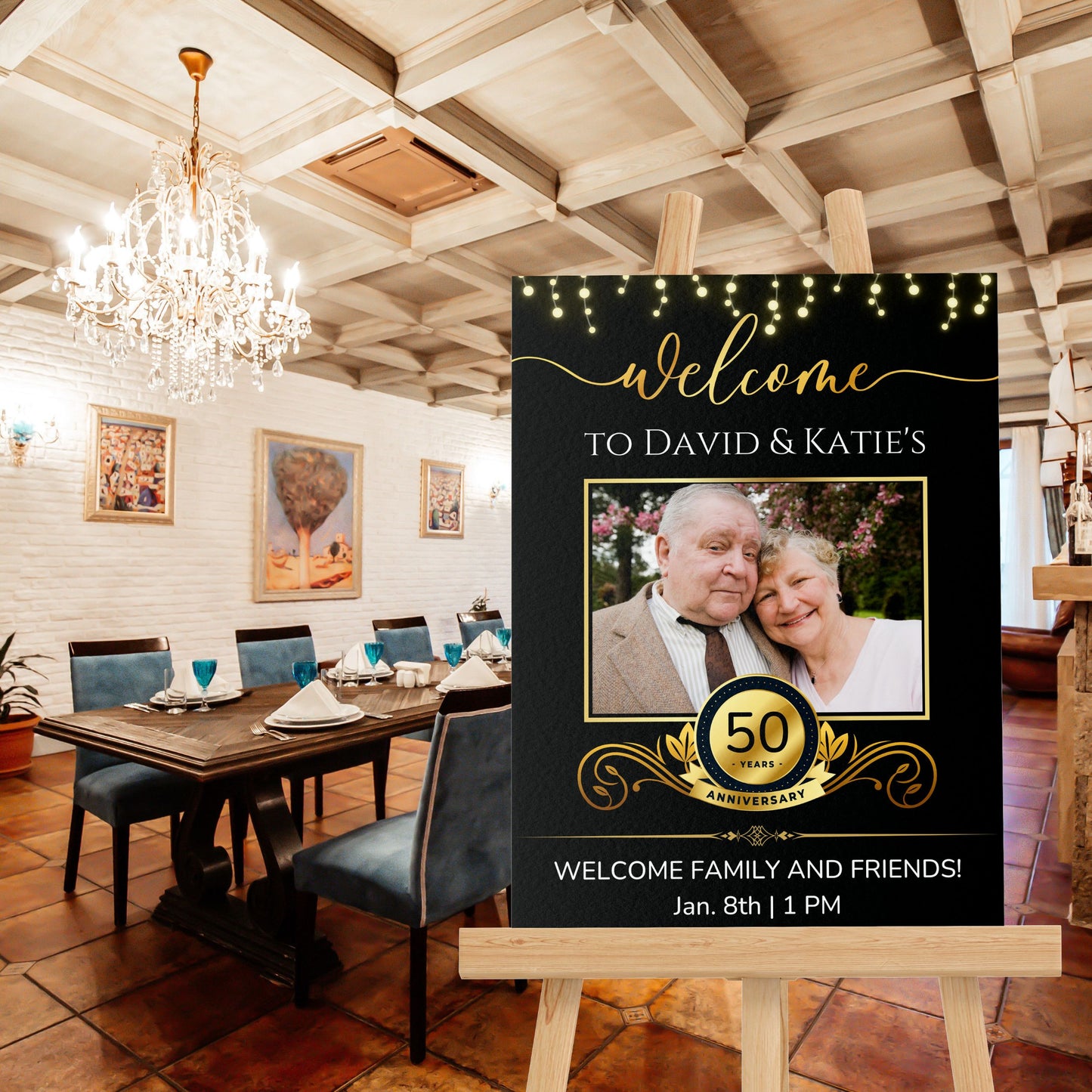 Custom Photo Year Anniversary Welcome Sign