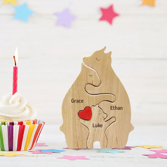Custom wooden puzzle bears